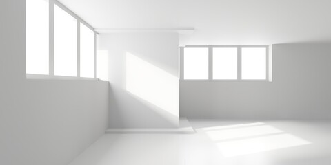 White elegant empty space.  White wall room background. Abstract interior