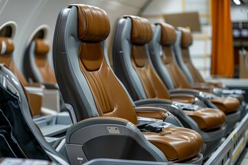 Luxury Commercial Aircraft Cabin with Custom Designed Seats in Installation Process
