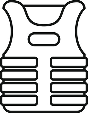 recommend clip art: Line art icon of a life vest, essential safety equipment for boating, swimming, and water sports