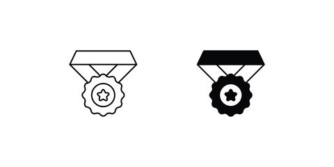 medal set icon with white background vector stock illustration