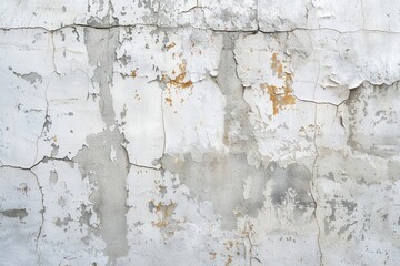 Obraz premium White painted cement wall with grunge textures for background. Aged scratches and cracks on concrete wall. Modern grey limestone texture in soft white lighting as home interior wallpaper