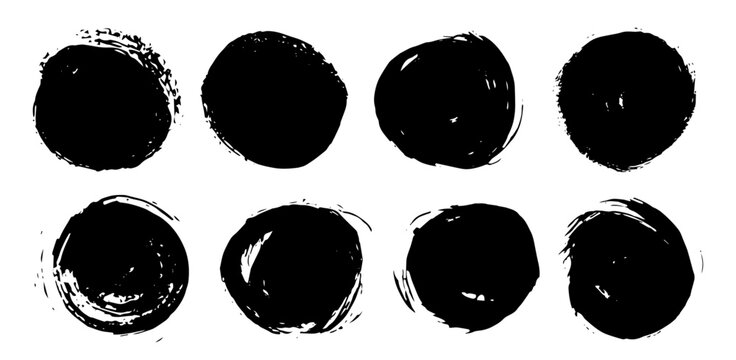 circle large brush strokes black vector simple horizontal