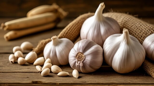  Fresh garlic bulbs and cloves ready for culinary adventures