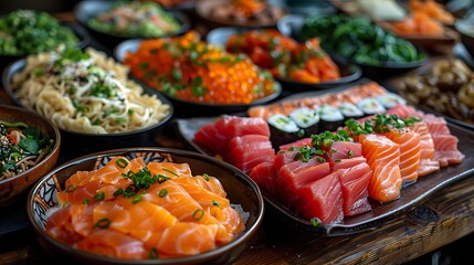 Traditional Spanish tapas bar with rustic wooden tables and a colorful array of tapas dishes depicted in hyper realistic detail against a vibrant white background