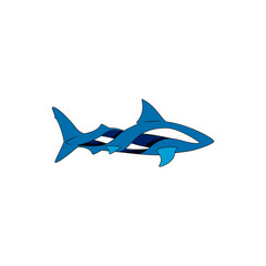 Simple and modern vector illustration of an abstract shark. Icon or logo for any field of business.