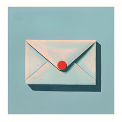 e - mail icon minimal gouache graphic design light color background