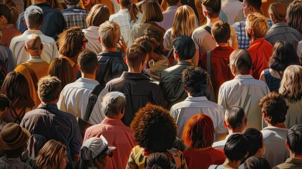 Crowds of people at a political demonstration.