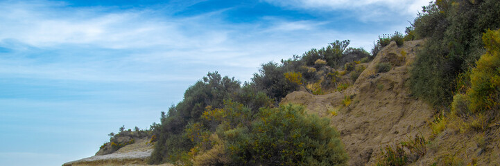 Fototapeta premium Small hill at puerto piramides beach, chubut, argentina