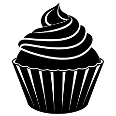 Cupcake Icon Silhouette Vector Art Illustration