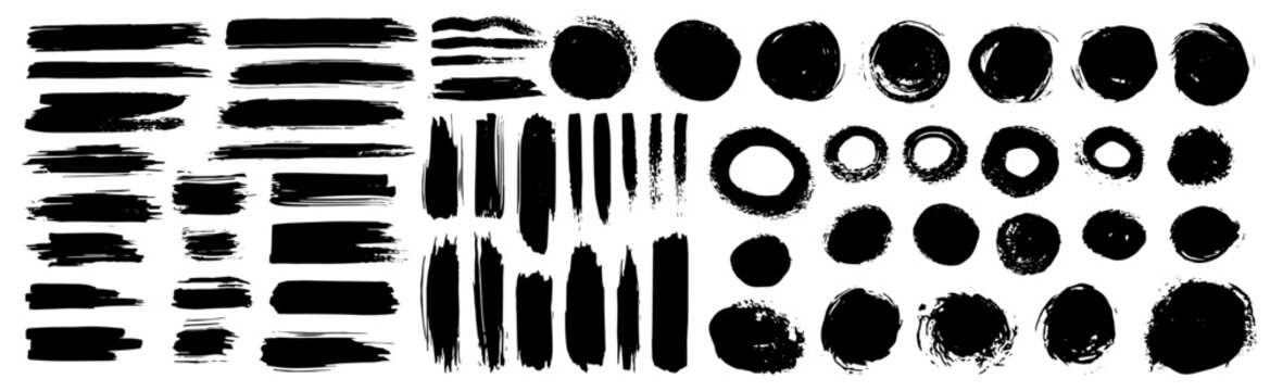 all new brush strokes black vector simple horizontal