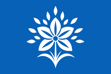 blue flower on a white background