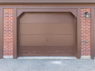 brown closed garage door