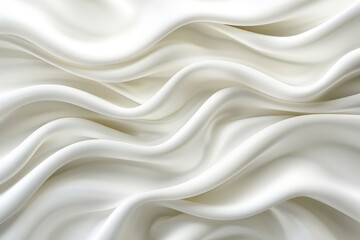 Obraz premium Abstract art with flowing white waves on a soft beige background, symbolizing elegance and fluidity.