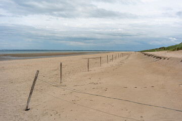 France : view of Utah beach, one of the famous beaches where the landing was carried out during...