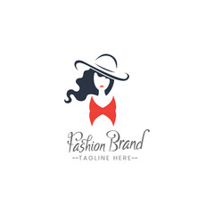 Fashion, female, dress and beauty logo vector