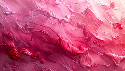 Fluid art background with pink and red ink, smooth transitions from light to dark, and an oil canvas texture.