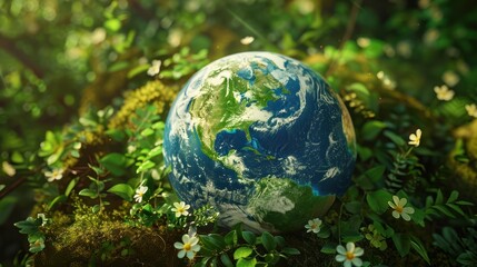 Earth Day or World Wildlife Day concept. Save our planet, protect green nature.