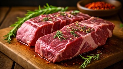 Fototapeta premium Tender juicy steak ready to sizzle on the grill