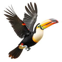 Toucan Flying isolated on transparent background