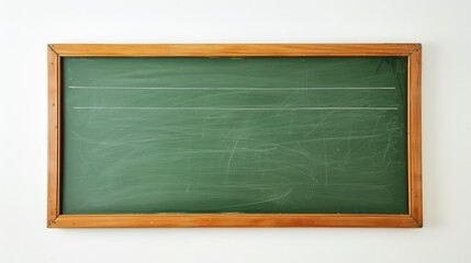 Green chalkboard on a white background. AI generated.