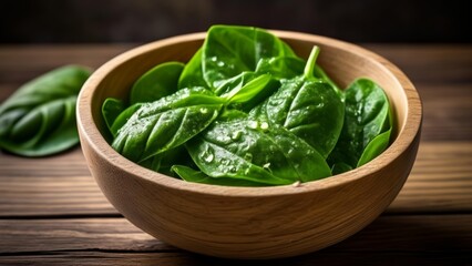  Fresh basil leaves in a wooden bowl ready for a culinary delight