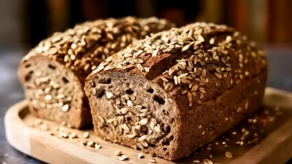  Wheat Sourdough Bread with Seeds CloseUp