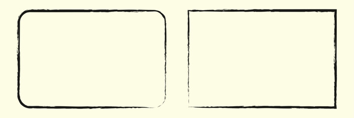  Black Brush frame. Grunge photo frame template collection. Grunge frames for photo collage, stories and social network media. Eps 10.