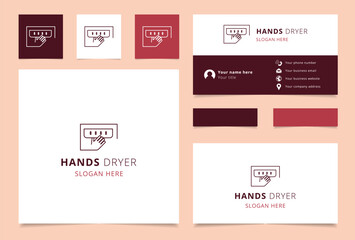 Hand dryer logo design featuring hand drying under machine