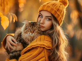 girl with cat
