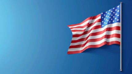 Fototapeta premium America flag on blue background, US presidential election