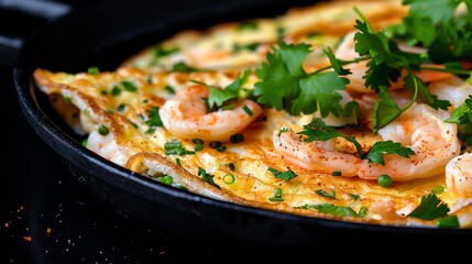 Thaistyle crab omelette, fluffy and packed with crab meat, lively street food stall in Phuket