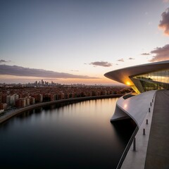 Futuristic Waterfront Pavilion