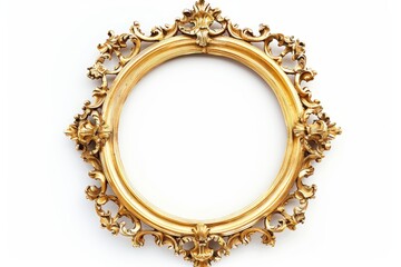 Old gold frame on white