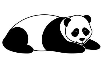 panda rest vector silhouette on white background © Chayon Sarker