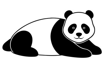 panda rest vector silhouette on white background © Chayon Sarker