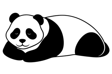 panda rest vector silhouette on white background © Chayon Sarker