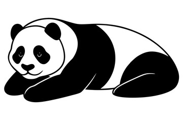 panda rest vector silhouette on white background © Chayon Sarker