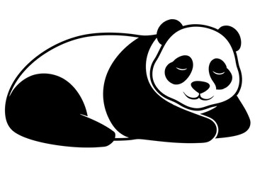 panda rest vector silhouette on white background © Chayon Sarker