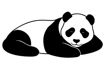 panda rest vector silhouette on white background © Chayon Sarker