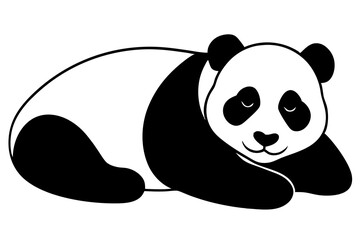 panda rest vector silhouette on white background © Chayon Sarker