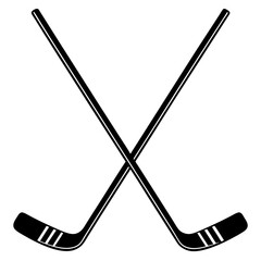 Hockey Stick set Vector silhouette on white background