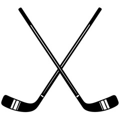 Hockey Stick set Vector silhouette on white background