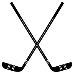 Hockey Stick set Vector silhouette on white background