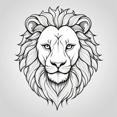 Fototapeta premium lion head line art vector style image
