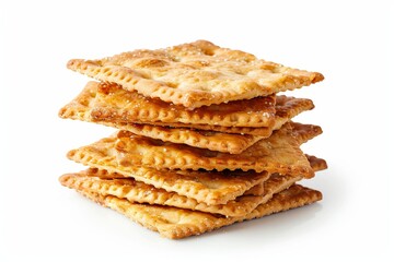 Square crackers isolated on white background