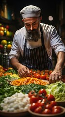 chef in the restaurant