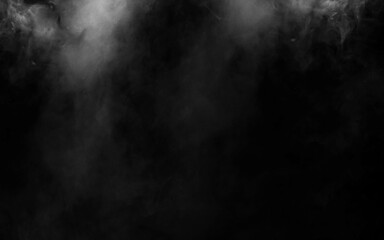 White smoke cloud with overlay effect on transparent black background. Realistic border with fog vector illustration of smoky mist or toxic vapor on floor. Meteorological phenomenon or condensation.