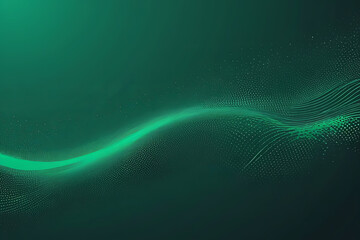 Abstract green gradient vector banner with halftone dotted pattern, creating a minimal and contemporary long background.