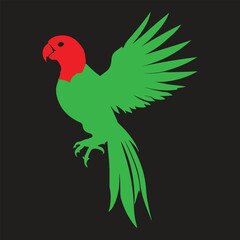 Feathers in Flight A Vibrant Parrot Vector Illustration.