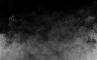 White smoke cloud with overlay effect on transparent black background. Realistic border with fog vector illustration of smoky mist or toxic vapor on floor. Meteorological phenomenon or condensation.
